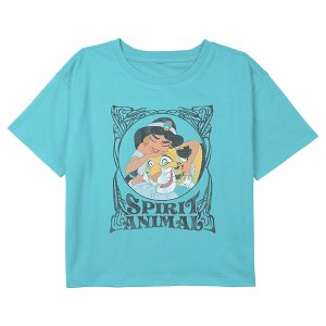 Girl's Aladdin Jasmine Spirit Animal Crop T-Shirt - 1 of 3