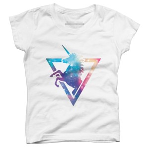 Girl's Design By Humans Galaxy Unicorn By Retkikosmos T-Shirt - 1 of 3
