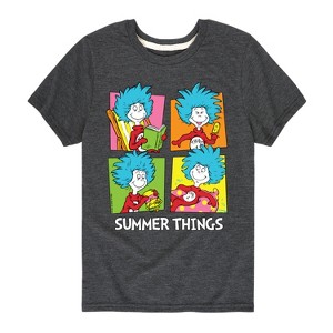 Boys' - Dr. Seuss - Summer Things Grid Short Sleeve Graphic T-Shirt - 1 of 4