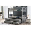 Twin Bunk Bed with Ladder, Safety Rail, Twin Trundle Bed with 3 Drawers for Teens Bedroom, Guest Room Furniture - 3 of 4