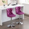 CAVINAS Dining Chairs Kitchen Chairs Set of 2 Bar stool Swivel Velvet Adjusatble Seat with Backs Tufted for Home Pub, Kitchen - 2 of 4