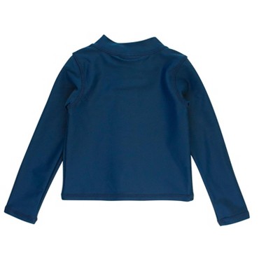 RuggedButts RuffleButts Gender Inclusive Long Sleeve Full Zip Rash Guard - Navy, 5 — фото 2