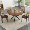 Okak Mid Century Dining Table for 4-6 Person, Round Table with Metal Cross Legs, Dinner Table for Living Room, Dining Room, Kitchen - 2 of 4
