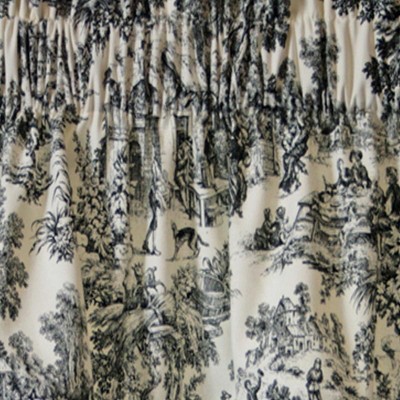 Victoria Park Black Cotton Scallop Valance with Rod Pocket