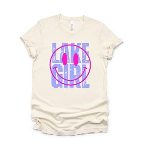 Simply Sage Market Women's Lake Girl Smiley Short Sleeve Graphic Tee - XS - Cream - 1 of 3