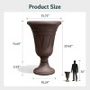 Syemin Planters 2PCS 23" Outdoor Indoor Flower Pot Tall Planters with Drainage Hole, Heavy-Duty Classic Large Flower Pots, Brown, 15.76"*15.76"*23.64" - 3 of 4
