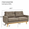 QingMoon Mid-Century Loveseat Sofa, 67.7" 2-Seat Upholstered Couch with Wooden Legs and Tufted Back for Living Room and Office - 4 of 4