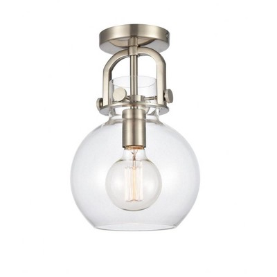 Newton Sphere - 1 Light Flush Mount In Industrial Style-12 Inches Tall and 8 Inches Wide