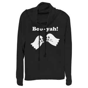 Juniors Womens Lost Gods Halloween Boo-Yah! Cowl Neck Sweatshirt - 1 of 4