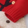 MyKids-Usa Baby Cartton Pattern Contrast Design Side Button Christmas Knitted Romper - 4 of 4