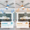 Ceiling Fans with Lights and Remote - 52 Inch Flush Mount Ceiling Fan with Noiseless Reversible DC Motor Timer LED Ceiling Fan for Bedroom Living Room - 3 of 4