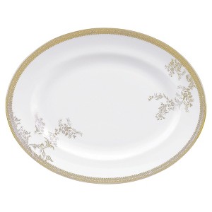 Vera Wang Lace Gold Oval Platter 35.7cm 14in - 1 of 1