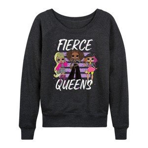 Women's - LOL Surprise! - Fierce Queens Lightweight French Terry Wide Neck Long Sleeve Shirt - 1 of 4