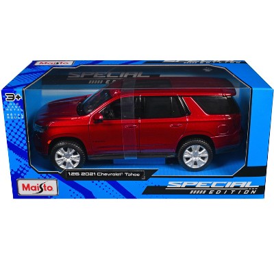 2021 Chevrolet Tahoe Red Metallic with Sunroof 1/24 Diecast Model Car by Maisto