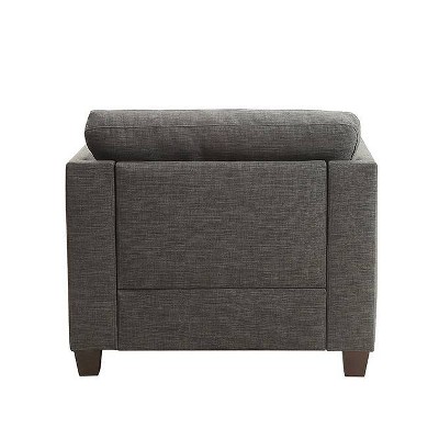 Gray Nailhead Trim Wood Accent Chair with Pillows