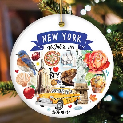 Artistic New York State Themes and Landmarks Christmas Ornament| OrnamentallyYou