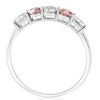 Pompeii3 1 Ct Pink Diamond Five Stone Anniversary Wedding Ring 14k White Gold Lab Created - 3 of 4