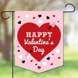 Big Dot of Happiness Conversation Hearts - Outdoor Lawn and Yard Home Decorations - Valentine's Day Party Garden Flag - 12 x 15.25 inches