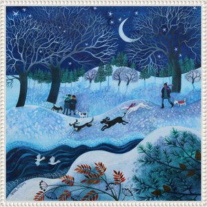 Amanti Art 22"x22" Joyful Dogs 2023 by Lisa Graa Jensen Framed Canvas Wall Art Print - 1 of 4