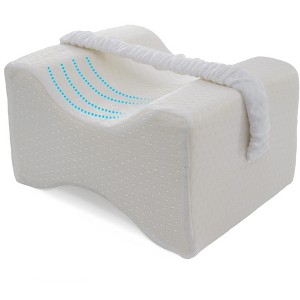 5 Star Super Deals Orthopedic Memory Foam Knee Pillow w/ Leg Strap - Leg Support Wedge, Lumbar & Spine Alignment for Side Sleepers & Pain Relief - 1 of 4