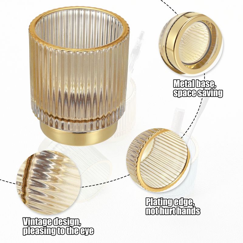 Unique Bargains Glass Cosmetic Makeup Brush Holder 1 Pc, 3 of 8