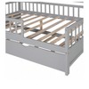 grey Full Size House Bed, Full Size House Bed Frame With Drawers & Storage Shelves, Twin Size House Bed With Roof Design, 57.8"W  Wood Low Platf - 2 of 4