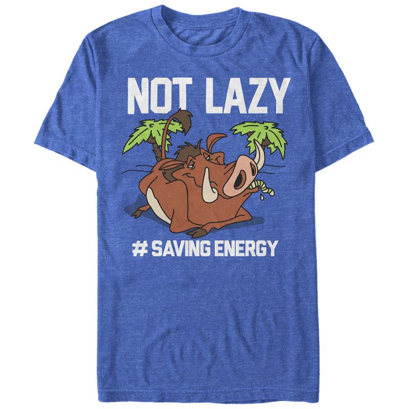 Men's Lion King Pumbaa Not Lazy T-Shirt, 1 of 5