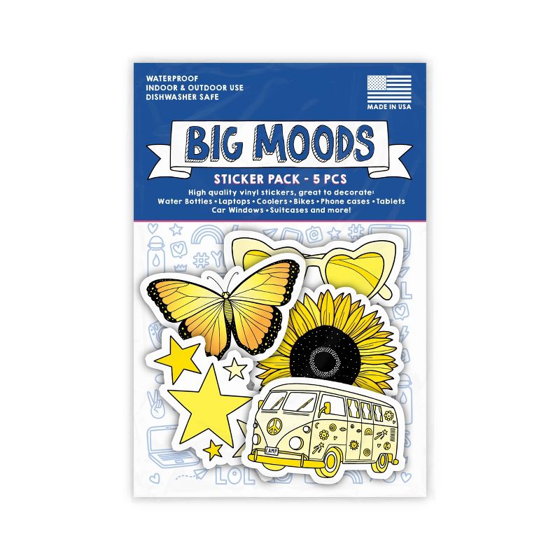 Big Moods Aesthetic Sticker Pack 5pc - Yellow, 3 of 4
