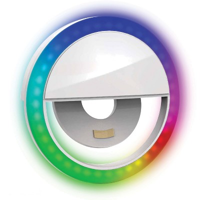 Universal White RGB Clip-On LED Ring Light for Smartphones
