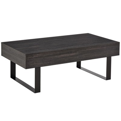 Homcom Mid-century Modern Coffee Table With Storage Drawer, Metal Sled ...