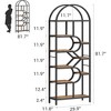 6-Tier Open Luxury Arched Bookshelf, Modern Decorative Metal and Wooden Design, for Living Room, Office, and Bedroom - 2 of 4