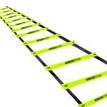 HolaHatha 20 Foot 12 Rung Adjustable Portable Sports Agility Speed Fitness Training Ladder Equipment for Football, Baseball, and Soccer, Black/Yellow