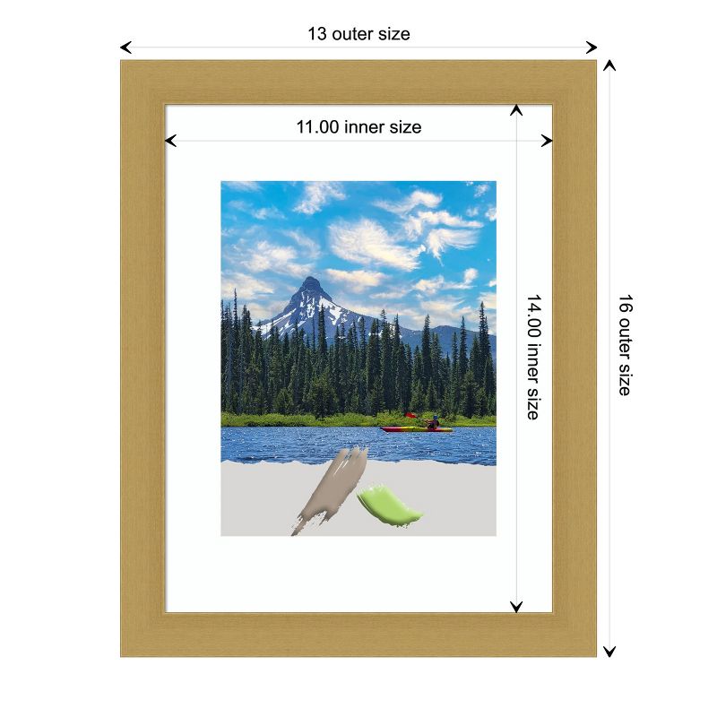 Amanti Art Grace Brushed Gold Narrow Picture Frame, 4 of 11