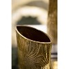 HomeRoots 10" Gold Aluminum Oval Faux Wood Table Vase - 4 of 4