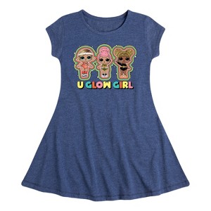 Girls' - LOL Surprise! - U Glow Girl Fit & Flair Cap Sleeve Dress - 1 of 3