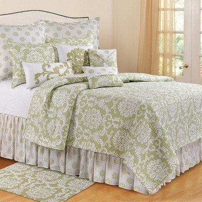 C&F Home Colonial Williamsburg 12" x 16" Providence Cucumber Ruffled Pillow