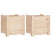 vidaXL Plant Pot Set of 2 31 x 31 x 31 cm Solid Pine Wood - 2 of 4