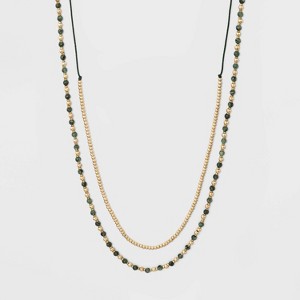 Semi Jade Glass Multi Necklace - Universal Thread Gold, Women