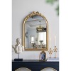 Vynxaria 23.6" x 37.3" Baroque Style Gold Arch Mirror - 2 of 4