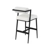 Meridian Furniture,Stryker Cream Boucle Fabric and Vegan Leather Stool, Set of 2 - 2 of 4