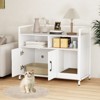 Tangkula Cat Litter Box Enclosure w/ Storage Compartments Removable Scratching Board - 3 of 4