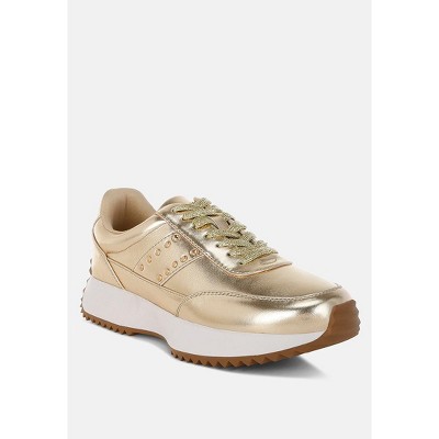 Женские кроссовки Rag & Co Womens Mujori Metallic Pleather Studded Sneakers 5 — фото 2