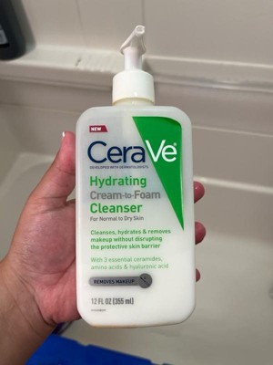 Cerave Hydrating Cream-to-foam Face Wash With Hyaluronic Acid For ...