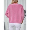 Womens Fall Casual Striped V Neck Sweaters Long Sleeve Knit Color Block Sweater - 3 of 4