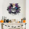 3 pieces Halloween Wreath  , Spooky Halloween Wreaths with Black, Blue, Purple Flowers, Indoor/Outdoor Halloween Props Decoration - 4 of 4