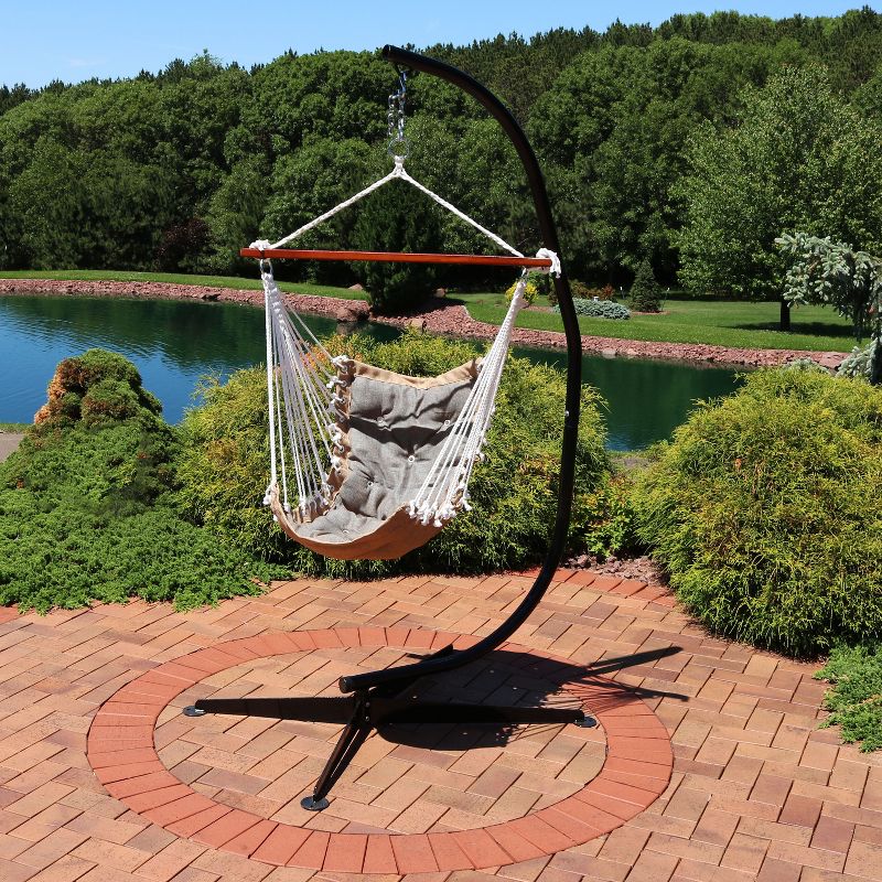 Sunnydaze Large Tufted Victorian Hammock Chair Swing with C-Stand - 300 lb Weight Capacity, 2 of 7