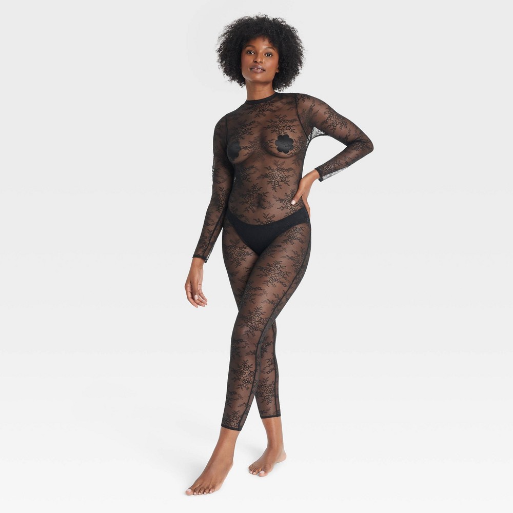 Women's Allover Lace Lingerie Catsuit - Auden™ Black L