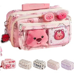 Fmeida Cute Kawaii Pencil Case Pouch Cartoon Pen Box Holder Organizer for Office Workspace Supplies Desk Accessories - 1 of 4