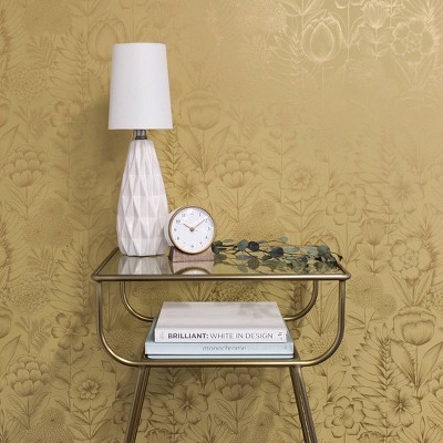 Metallic Marigold Floral Self-Adhesive Removable Wallpaper