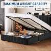 Lift Up Storage Bed Frame , Velvet Upholstered Hydraulic Platform Bed Storage Headboard , Wooden Slats, No Box Spring Needed - 3 of 4